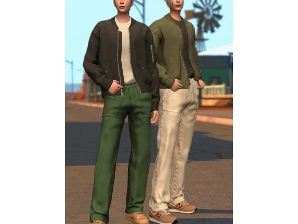 Mix Suede MA 1 Fatigue Pants by NORUSIMS - The Sims 4 Custom Content