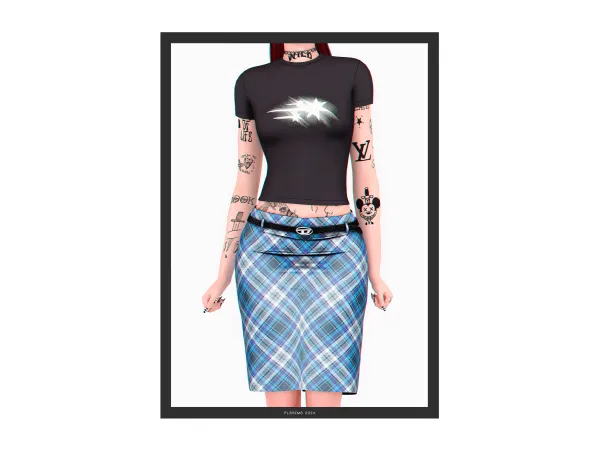Alpha Cosmic T Shirt Midi Skirt - The Sims 4 Custom Content