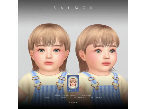 Alpha MMSIMS Hair Salmon IU by mmsims - The Sims 4 Custom Content