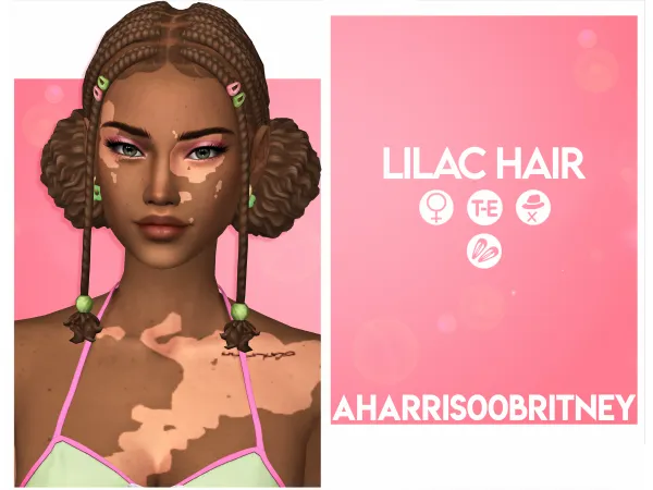 Maxis Match Lilac Hair by aharris00britney - The Sims 4 Custom Content