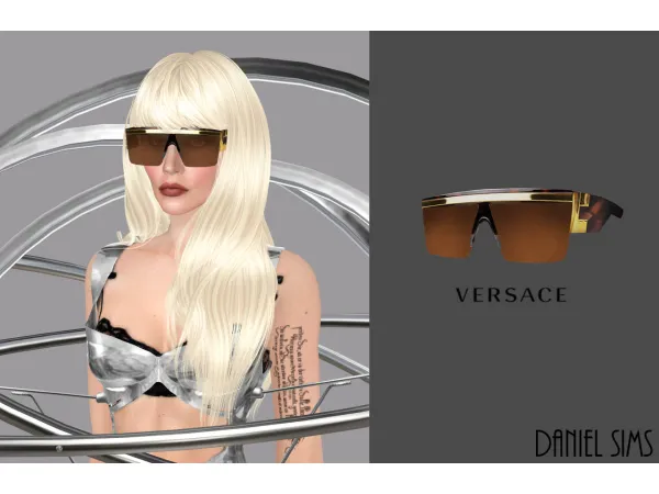 Alpha Lady Gaga in Versace sunglasses by DanielSims - The Sims 4 Custom Content