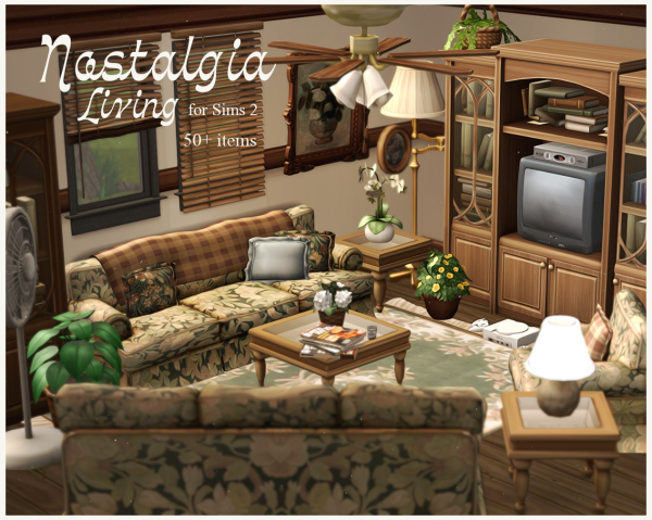 The Nostalgia Living by simsfinds - The Sims 2 Custom Content