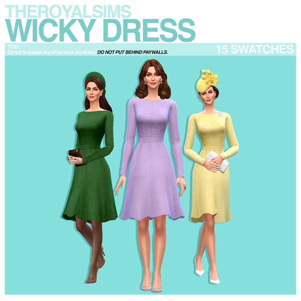 Maxis Match THEROYALSIMS WICKY DRESS by simsfinds - The Sims 4 Custom Content