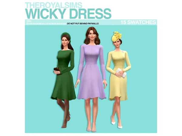 Maxis Match THEROYALSIMS WICKY DRESS by theroyalsims - The Sims 4 Custom Content