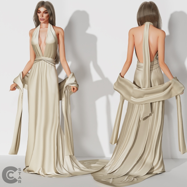 Alpha Halter Neck Gown cool_content_star by cool_content_star - The Sims 4 Custom Content