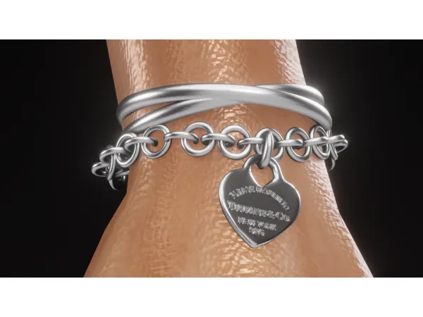 Alpha Tiff Bracelet Stack BLENDER (CyclesEvee) by cocogames - The Sims 4 Custom Content