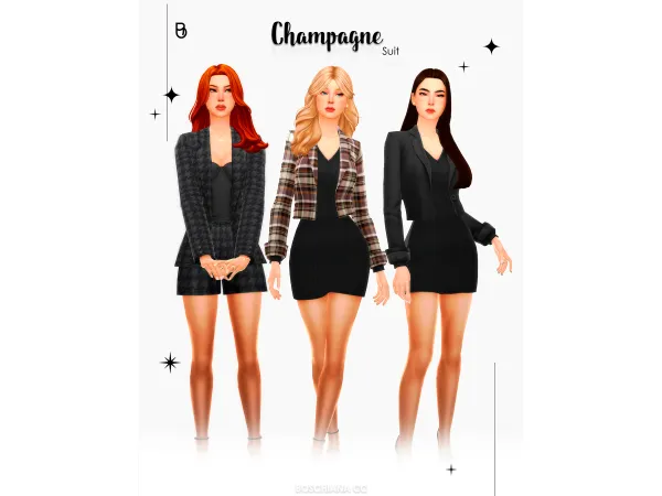 Maxis Match CHAMPAGNE SUIT by boschianacc - The Sims 4 Custom Content
