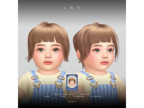 Alpha MMSIMS Hair Ink IU by mmsims - The Sims 4 Custom Content