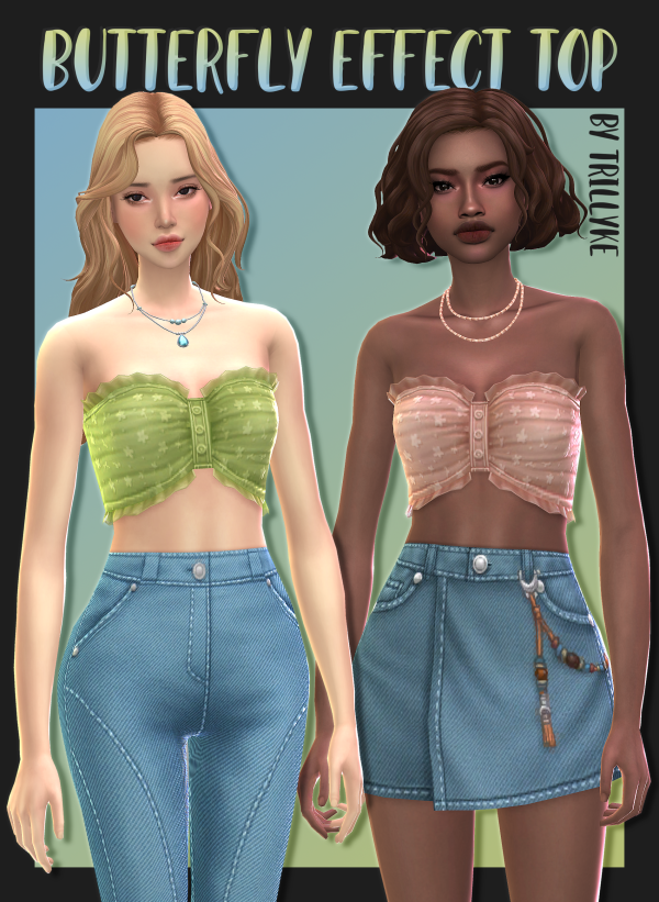 Maxis Match Butterfly Effect Top by simsfinds - The Sims 4 Custom Content