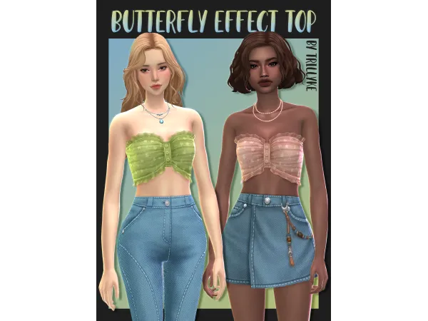 Maxis Match Butterfly Effect Top by trillyke - The Sims 4 Custom Content