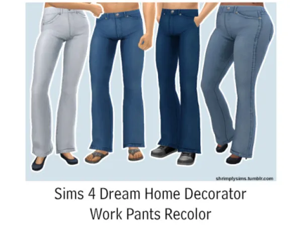 Maxis Match Recolor of Sims 4 Dream Home Decorator Work Pants - The Sims 4 Custom Content