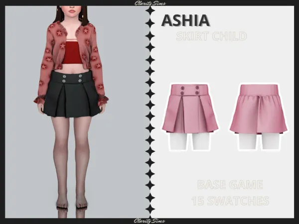 Alpha Ashia Skirt Child - The Sims 4 Custom Content