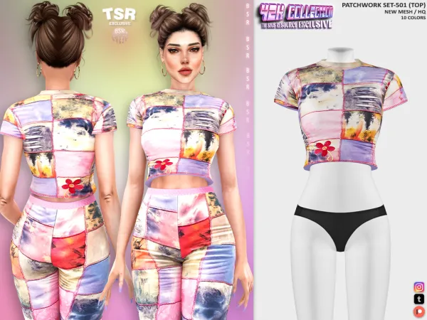 Alpha PATCHWORK SET 501 BD1307 BD1308 - The Sims 4 Custom Content