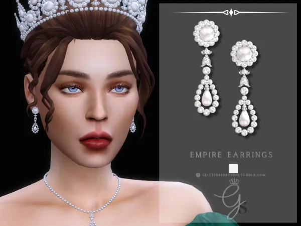 Mix Empire Earrings by GlitterberryFly - The Sims 4 Custom Content