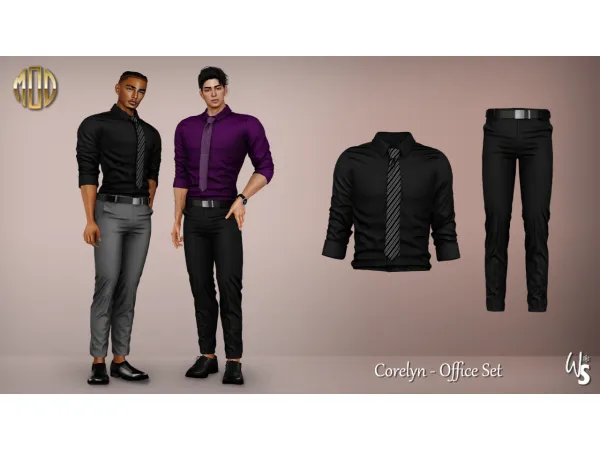 Alpha Office Set for men - The Sims 4 Custom Content