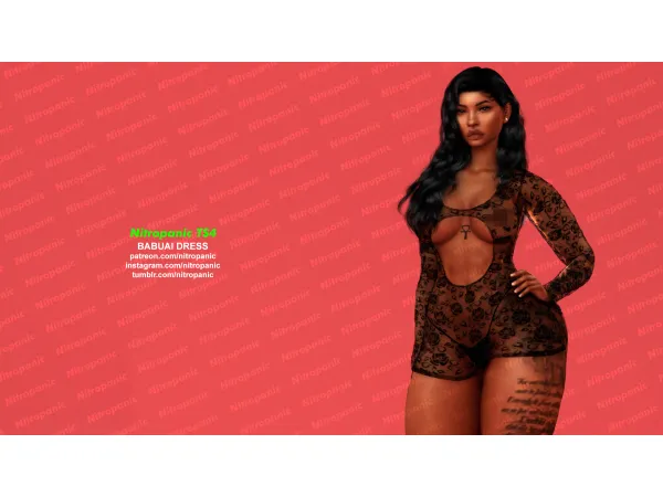 Alpha Babuai Dress - The Sims 4 Custom Content