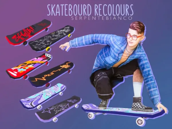 Maxis Match Skateboard Repaints by WaronkCC - The Sims 4 Custom Content