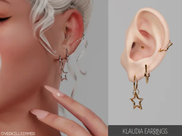 Alpha Klaudia earrings - The Sims 4 Custom Content