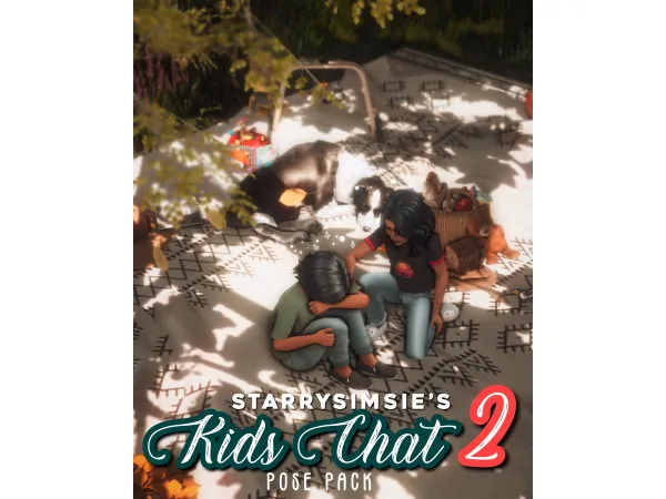 Maxis Match Kids Chat 2 Pose Pack by starrysimsie - The Sims 4 Custom Content