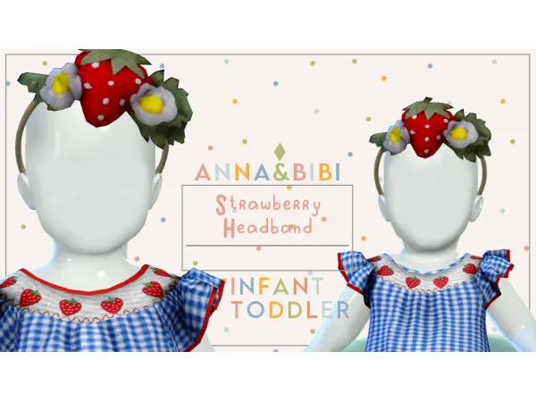 Alpha Strawberry Headband_TODDLER INFANT [AnnaBibi] by anna_bibi - The Sims 4 Custom Content