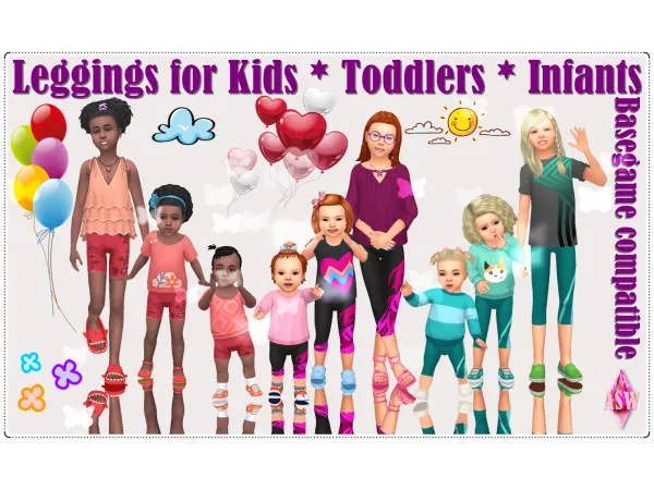 Maxis Match Leggings for Kids Toddlers Infants by AnnettsSims4Welt - The Sims 4 Custom Content