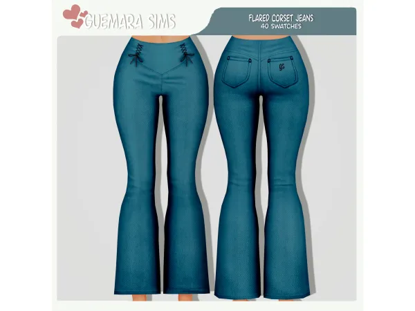 Alpha Flared Corset Jeans (Public now) by guemarasims - The Sims 4 Custom Content
