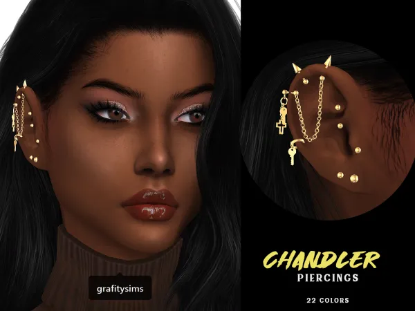 Alpha Chandler Piercings - The Sims 4 Custom Content