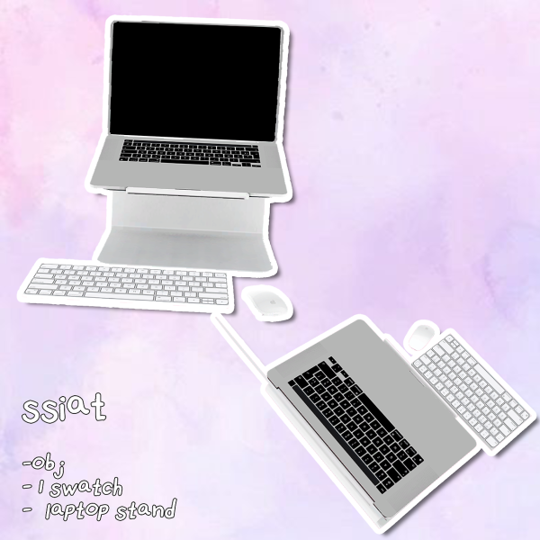 Alpha obj laptop stand by simsfinds - The Sims 4 Custom Content