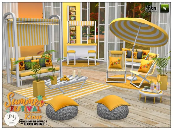 Alpha Summer festival Kinae garden1 set - The Sims 4 Custom Content