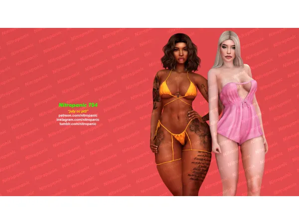 Alpha Nitropanic Romo Bikini Set Megan Romper - The Sims 4 Custom Content