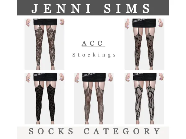 Mix Acc Stockings Dawn Jennisims by Jennifer - The Sims 4 Custom Content