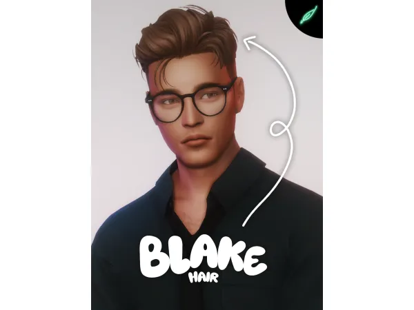 Maxis Match blake hair by thatonegreenleaf - The Sims 4 Custom Content