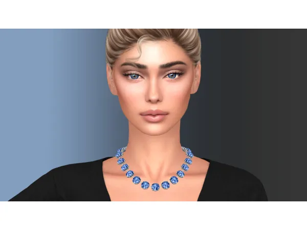 Alpha Rivoli crystals short necklace - The Sims 4 Custom Content