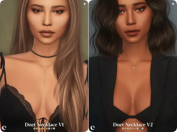 Mix Duet Necklace Set by christopher067 - The Sims 4 Custom Content