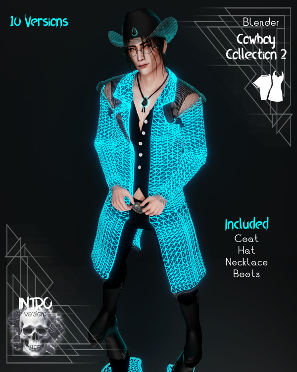 Alpha Cowboy Collection 2 Blender ClothingACC by simsfinds - The Sims 4 Custom Content