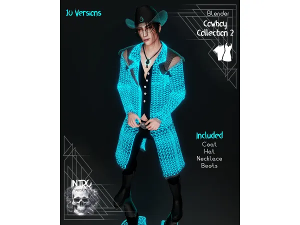 Alpha Cowboy Collection 2 Blender ClothingACC by introversionscenes - The Sims 4 Custom Content