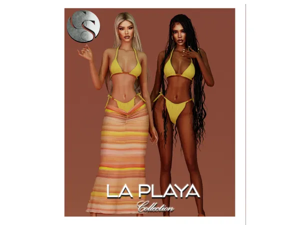 Alpha CAMUFLAJE La Playa Collection (Bikini Set Three Piece Set Earring)FS - The Sims 4 Custom Content