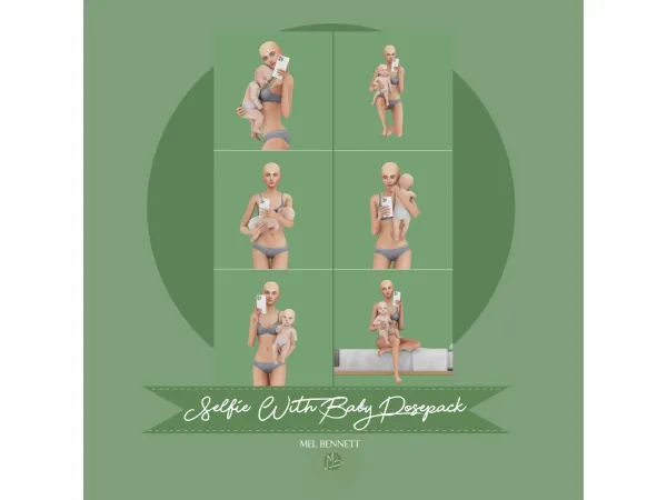 Alpha Selfie With Baby Posepack - The Sims 4 Custom Content