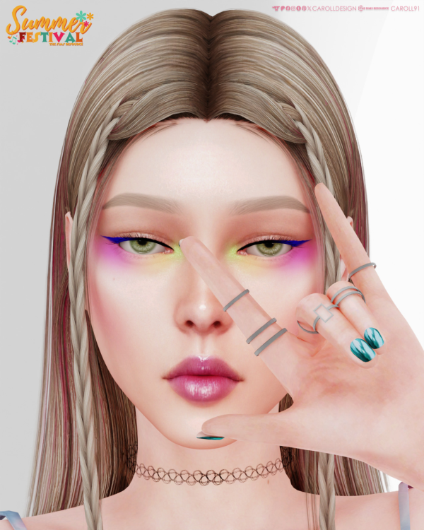 Alpha 41781441920527 Summer Festival female makeup set 41781441920527 by simsfinds - The Sims 4 Custom Content