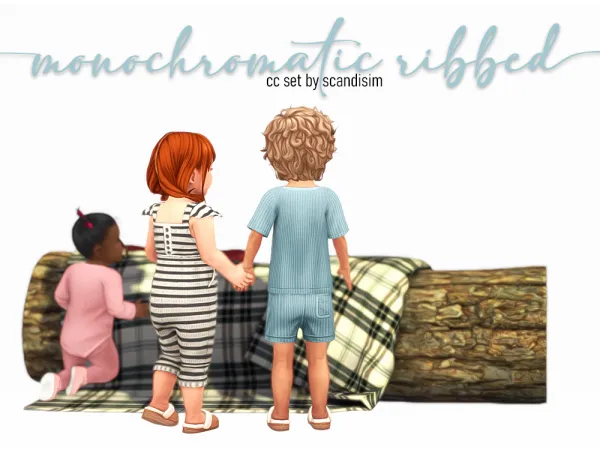 Maxis Match Monochromatic Ribbed Collection by scandisim - The Sims 4 Custom Content