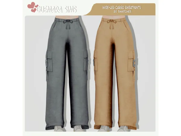 Alpha Wide Leg Cargo Sweatpants (Public now) by guemarasims - The Sims 4 Custom Content