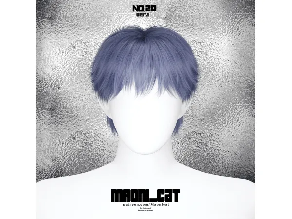 Alpha [Maoni_cat]HAIR No20 ver1 by Maonicat - The Sims 4 Custom Content