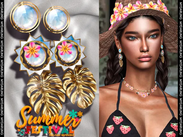 Alpha summer earring elice - The Sims 4 Custom Content