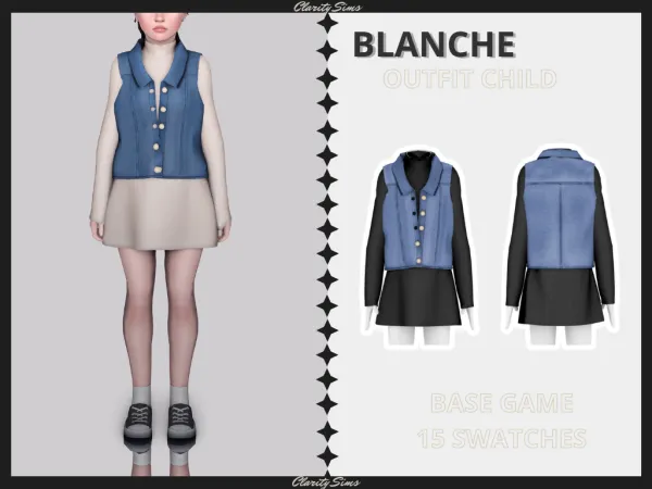 Alpha Blanche Outfit Child - The Sims 4 Custom Content