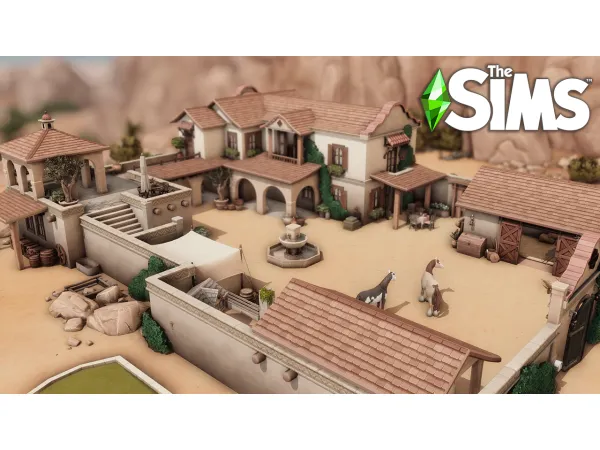 Maxis Match Beautiful Mexican Hacienda build by bojanasims - The Sims 4 Custom Content