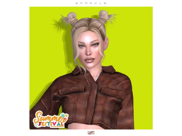 Alpha Sparkle Hair by Lexe Sims - The Sims 4 Custom Content