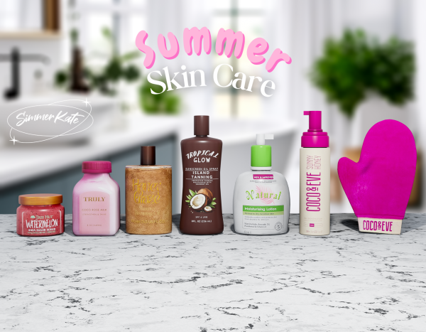 Alpha Summer Skin Care by simmerkatex - The Sims 4 Custom Content