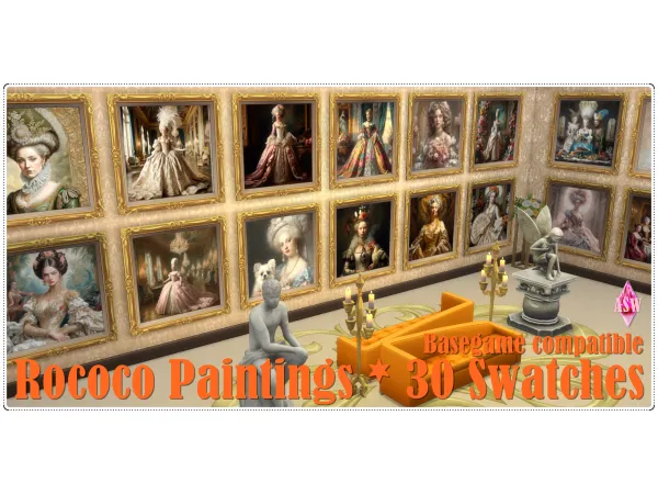 Mix Rococo Paintings by AnnettsSims4Welt - The Sims 4 Custom Content