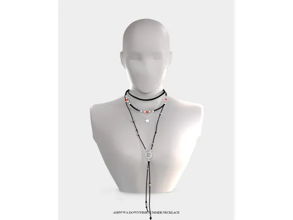 Alpha Free gift 2024 Jul03 (Blender) Downtime Summer Necklace by ashwwa - The Sims 4 Custom Content