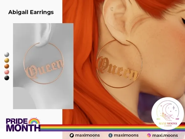 Alpha Abigail Earrings - The Sims 4 Custom Content